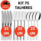 Kit Talher Inox Conjunto Garfo Faca Colher Sopa Mesa Jantar Refeição Restaurante Jogo C/60 ou 75 Un
