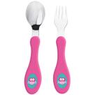 Kit Talher Inox Infantil Coruja Rosa 2 peças Art House