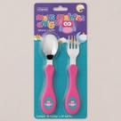Kit Talher Inox Infantil Coruja Rosa 2 peças Art House