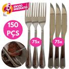 Kit Talher Jogo Garfo E Faca Refeição Jantar Churrasco Inox Premium Cozinha Buffet Restaurante Kit Talher Jogo Garfo E Faca Refeição Jantar Churrasco Inox Premium Cozinha Buffet Restaurante