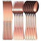 Kit Talheres 18pçs P/6 Pessoas Colher Garfo Faca Inox Rose