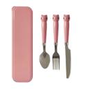 Kit Talheres Aço Inox 3 Peças Infantil Rosa Gatinho Kit Talheres Aço Inox 3 Peças Infantil Rosa Gatinho