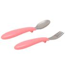 Kit Talheres Buba com Ponta em Aço Inoxidável - Linha Zoo Rosa