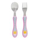 Kit Talheres Colher E Garfo Animal Fun Infantil Bebê Em Aço Inoxidável Buba Original