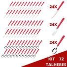 Kit Talheres Colher Faca Garfo Luna Cabo Vermelho - 72un