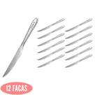 Kit Talheres com 12 Faca Aço Inox Grosso Jantar Cheff Luxo