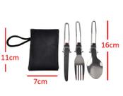 Kit Talheres Dobravel para Camping ou trabalho Sustentável
