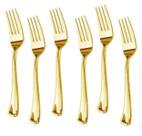 Kit Talheres Dourados Gold Mesa Posta 6pçs - Garfos