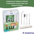 Kit Talheres e Canudo Tramontina Infantil 5 Peças Aço Inox Estojo BPA Free Criança Segura Kit Talheres e Canudo Tramontina Infantil 5 Peças Aço Inox Estojo BPA Free Criança Segura