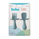 Kit Talheres em Silicone com Escudo Protetor Azul 15816 - Buba