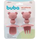 Kit Talheres Infantil Ursinho de Silicone Buba