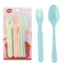 Kit Talheres Infantis Plástico12 Peças 16,5x2,3x0,2cm Ref.CK6246 Clink