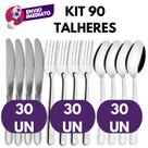 Kit Talheres Inox Garfo Faca Colher Sopa Mesa Dia a Dia Jantar Refeição Bar Restaurante Jogo
