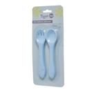 Kit Talheres Silicone Tigor BB Azul Pacific