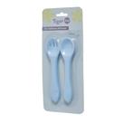 Kit Talheres Silicone Tigor BB Azul Pacific