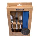 Kit Talheres Tramontina By Me 4 Peças Aço Inox Estojo Ecológico Verde Portátil 61229000