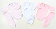 KIT Tamanho PREMATURO - 3 Conjuntos de Body e Calça - Feminino - Nethuno Baby