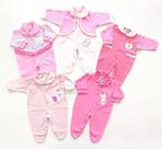 KIT Tamanho PREMATURO - Macacão Longo em Malha - 5 Unidades - Tons Rosa - Nethuno Baby KIT Tamanho PREMATURO - Macacão Longo em Malha - 5 Unidades - Tons Rosa - Nethuno Baby