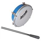 Kit Tamborim Pele Leitosa Torelli TT 404 Azul Baqueta Dupla