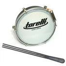 Kit Tamborim Pele Leitosa Torelli TT404 Preto Baqueta Tripla