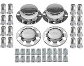 Kit Tampa Cubo Cromada Dianteira Traçao Ford Cargo + Capa Porca Belga