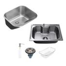 Kit Tanque Aço Inox Atikum e Cuba Para Cozinha Carajás Pingoo.casa