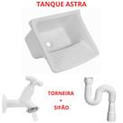 Kit Tanque De Plastico 22 Litros Astra + Torneira + Sifão + Kit Instalação Completo