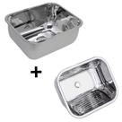 Kit Tanque Inox 50x40 27 Litros + Cuba Industrial 50x40x20 Lavanderia