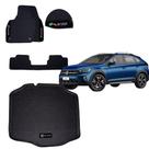 KIT Tapete Automotivo P/ Nivus+ Bandeja Flexível Emborrachado Impermeável Fácil Limpeza Sem Odor