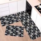 Kit Tapete Capacho e Passadeira Cozinha 3 Peças Antiderrapante Decoração Diversas Estampas