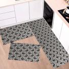 Kit Tapete Capacho e Passadeira Cozinha 3 Peças Antiderrapante Decoração Diversas Estampas