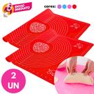 Kit Tapete Culinário Silicone Maleável Com Medidas Esteira Confeitaria Massas Pizza Artesanato