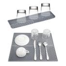 Kit Tapete escorredor pia silicone pratos copos talheres