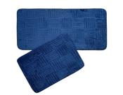 Kit Tapete + Passadeira Antiderrapante Com Felpa Macio 2 Pçs
