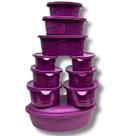 Kit tapoer 10 potes ovais de plástico, pote cozinha, recipiente Livre de BPA,100% Atóxico, armazenador de alimento