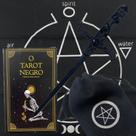Kit Taro Negro 22 Cartas + Athame + Toalha + Estojo Kit Taro Negro 22 Cartas + Athame + Toalha + Estojo