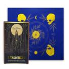 Kit Tarô Toalha Brilho Azul/Dourado e Grande Taro Negro