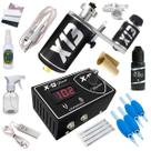 Kit Tatuagem C/ Máquina X13 Rotativa De Tattoo Profissional e Fonte Supernova 3 Amperes