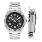 Kit Technos Masculino Militar Prata - 2115TVC/K1P