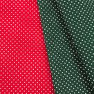 Kit Tecido Tricoline Composê Natal Poá Vermelho e Verde 50cm x 1,50m Algodão