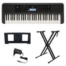 Kit Teclado Arranjador 61 Teclas PSR E383 com Fonte Bivolt Yamaha e Suporte em X