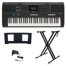 Kit Teclado Arranjador 61 Teclas Sensitivas PSR-E483 Yamaha com Suporte em X