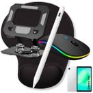 Kit Teclado Bluetooth ABNT2 + Mouse + Suporte + Mousepad Para Galaxy Tab Samsung Sem Fio Recarre