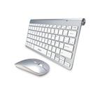 Kit Teclado e Mouse Básico Sem Fio Wireless Slim Moderno Prata 2.4 Ghz ABNT2 - Xtrad