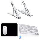 Kit Teclado e Mouse Bluetooth + Mouse + Suporte + Mouse Pad P/ Notebook Positivo