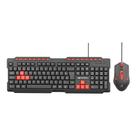 Kit Teclado e Mouse Gamer C3Tech USB ABNT2 1200 DPI Preto e Vermelho