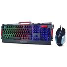 Kit Teclado E Mouse Gamer Usb Semi Mecânico Led Preto Bk-G3000 Exbom