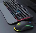 Kit Teclado E Mouse Mecânico Gamer Abnt2 Iluminação Led Rgb Switch Blue Usb 3200 Dpi
