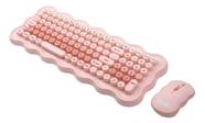 Kit Teclado e Mouse Sem Fio Bluetooth Rosa Knup KPTE144 Multimídia para PC Notebook