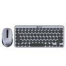 Kit Teclado e Mouse Sem Fio Hrebos ZenKeys IF-241 Cinza Bluetooth + USB Compatível Windows Notebook PC Slim Premium